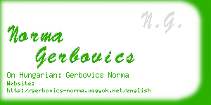 norma gerbovics business card